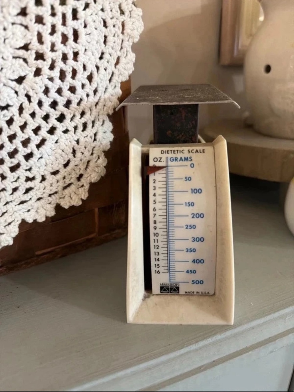 Vintage Dietetic Kitchen Scale - White